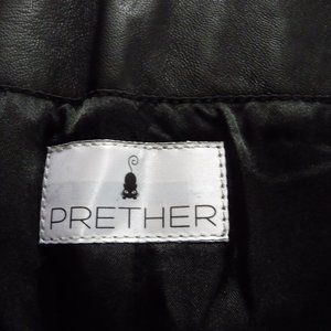 PRETHER BLACK SIDE ZIP CROPPED LEATHER PANTS TWO BACK POCKETS SIZE S NEW NO TAGS